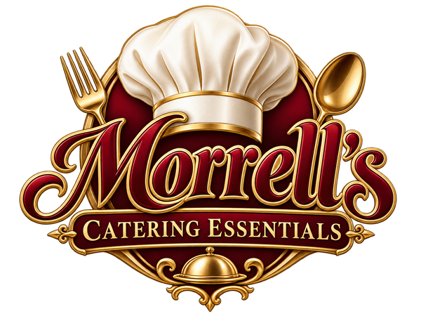 Morrell’s Catering Essentials — burgundy and gold logo